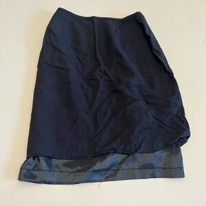 5/$25  vintage Rena Rowan Saville Blue Linen Blend Skirt DAMAGED